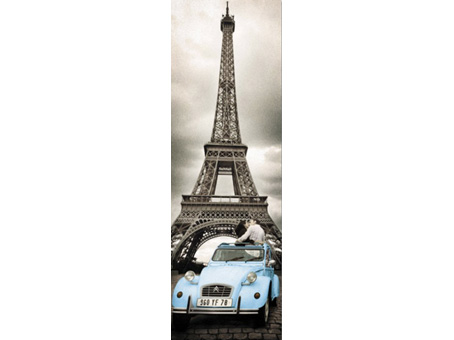 MD0216(巴黎情侶與藍色小車)