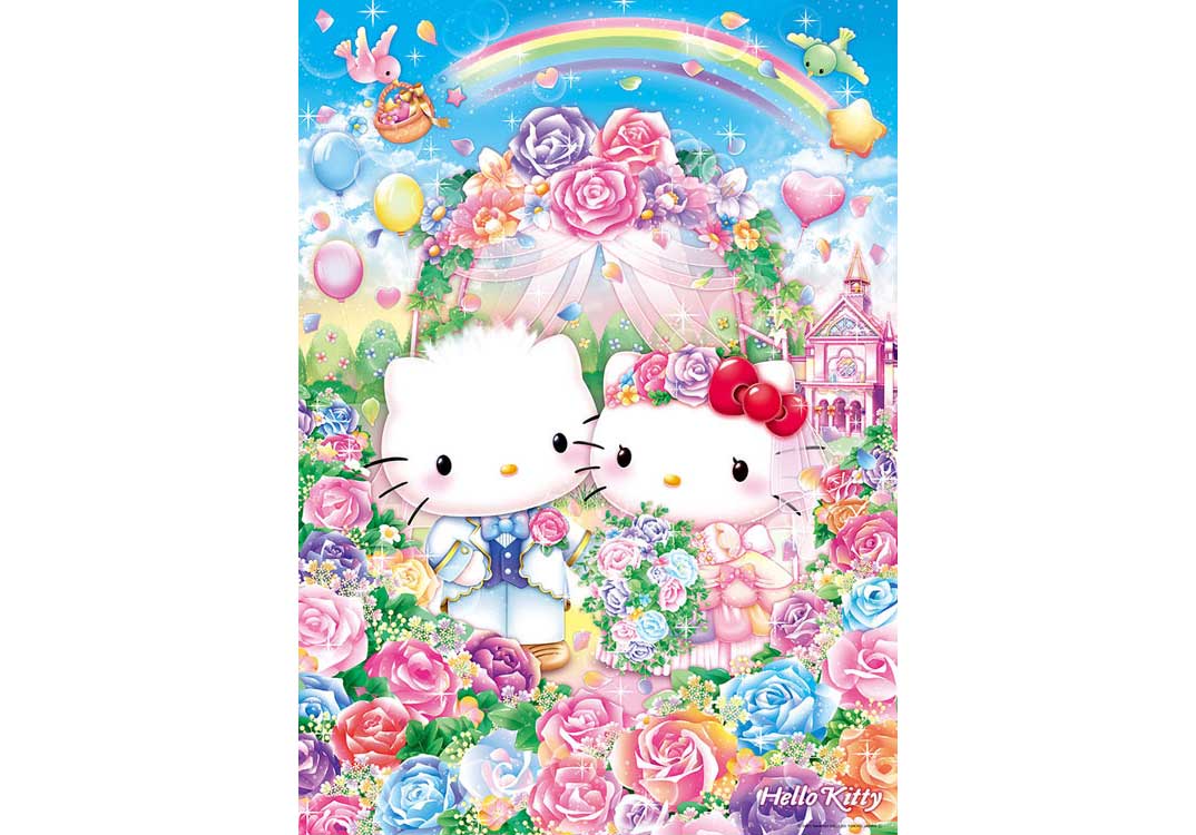 66-188(600片拼圖 Hello Kitty 花籃婚禮)